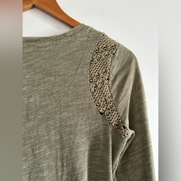 Free People FP Beach Green Long Sleeve Scoop Neck Tumic Mini Dress Size Small - Picture 4 of 8